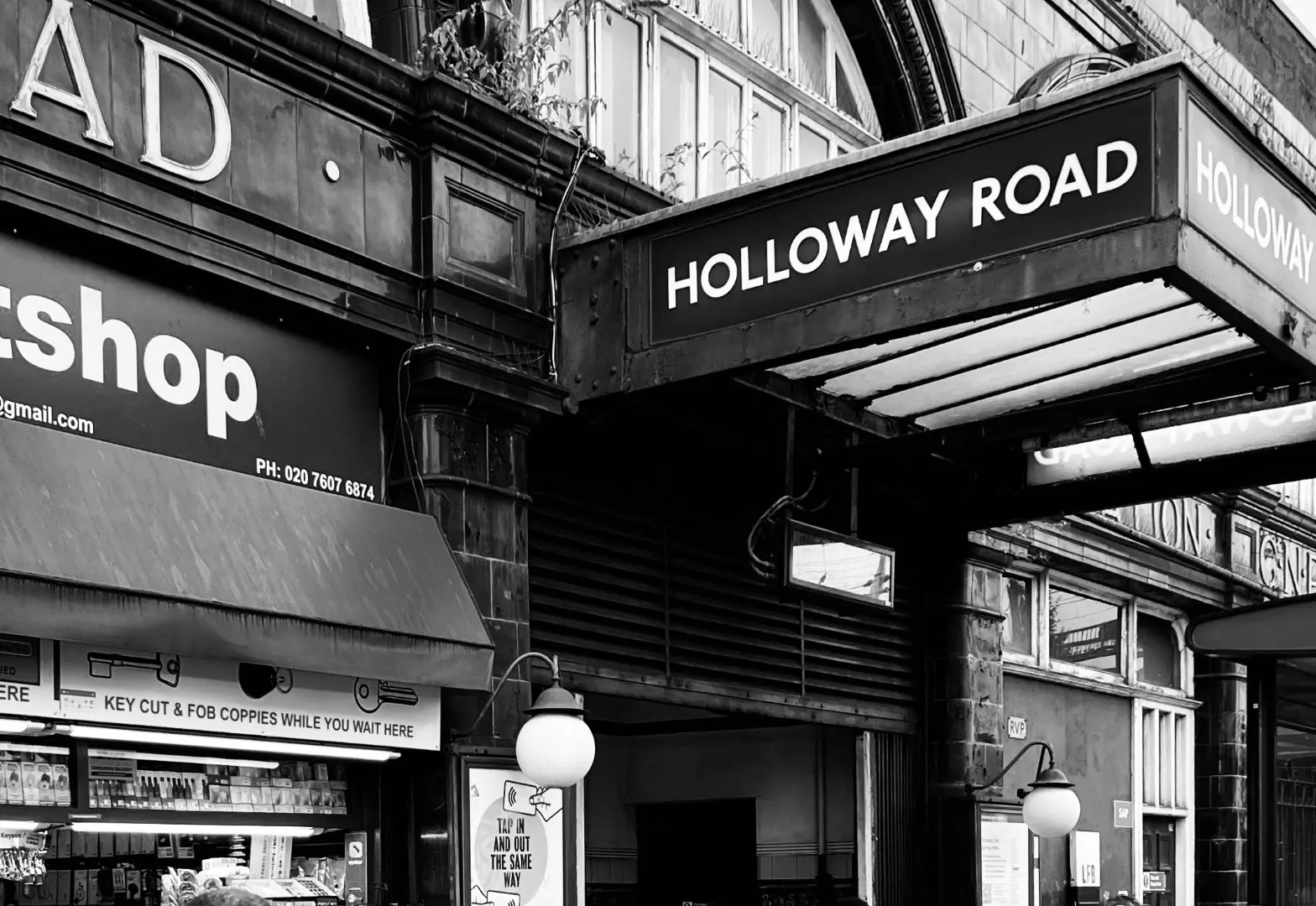 Sign over Holloway Station Entrance